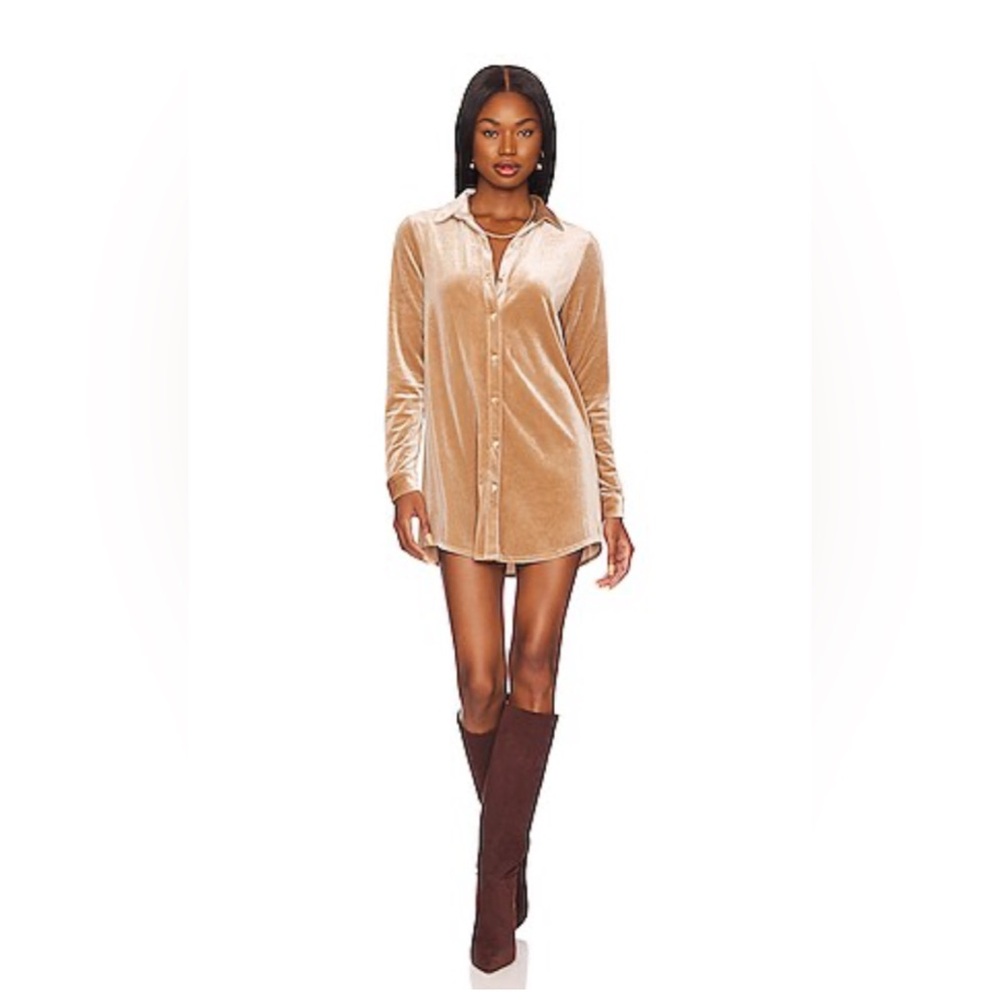Superdown Yella Velvet Mini Dress in
Champagne